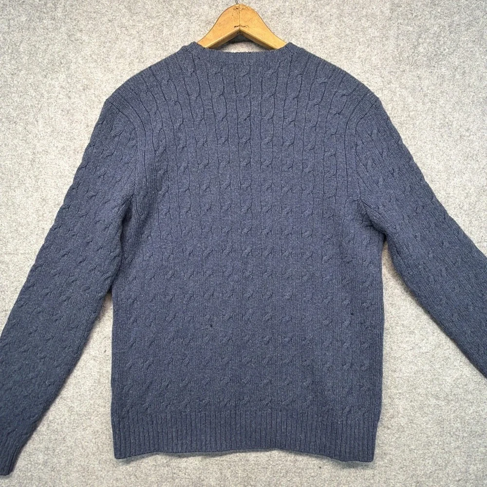 Vintage Polo Ralph Lauren Angora Wool Cable Knit Sweater Large Pony Fisherman